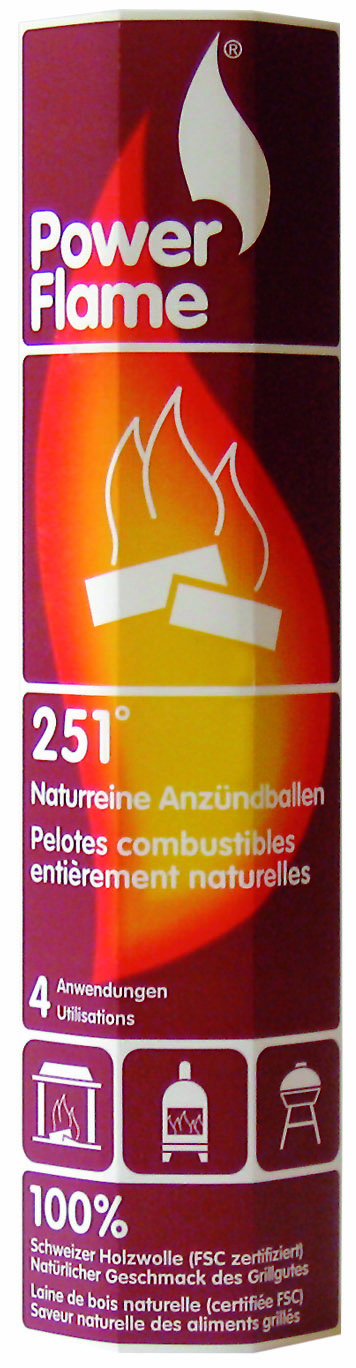 Naturreiner Anzündballen 251°C fest, ökologisch